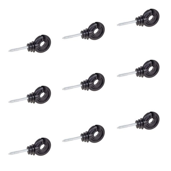 Kruhový izolátor s vrutem pro elektrický ohradník, vodiče do 12 mm - 100 ks