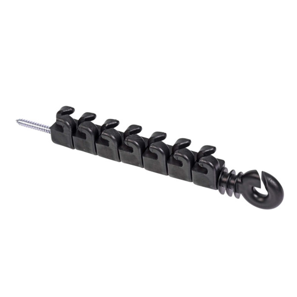 Izolátor na elektrický ohradník proti škůdcům, 8 oček pro lanko a drát, pro vedení Plus – Mínus, vrut