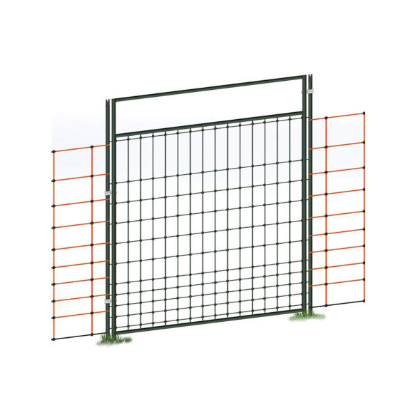 Vchodová branka k elektrické ohradníkové síti, výška 125 cm, šířka 83 cm, dvojitý hrot