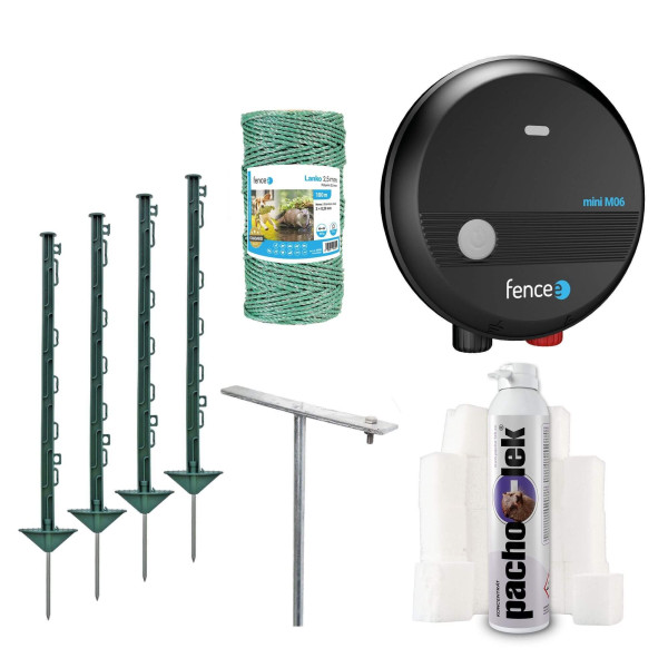 Sada pachový + elektrický ohradník proti vydrám - ochrana jezírka, rybníka - síťový zdroj - lanko 100 m