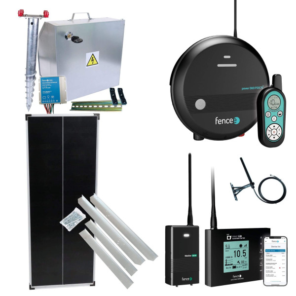 Chytrá Farma solární ohradník - Kompletní bezpečnostní schránka + 7J chytrý zdroj, Gateway a Monitor