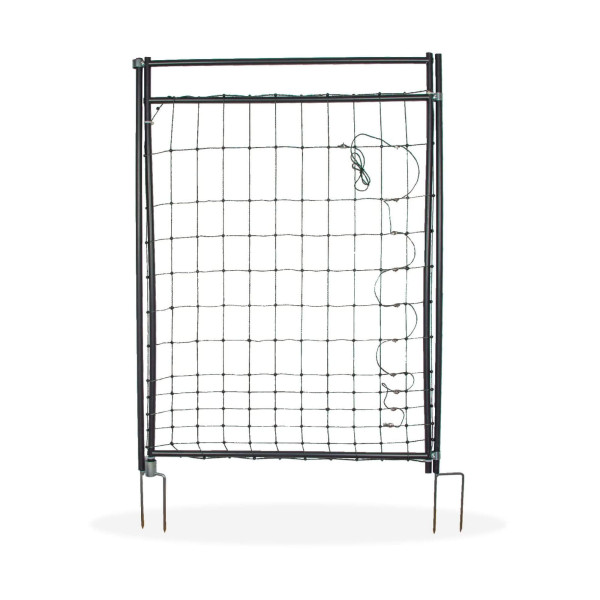 Vchodová branka k síti pro elektrický ohradník, výška 120 cm, šířka 86 cm, dvojitý hrot