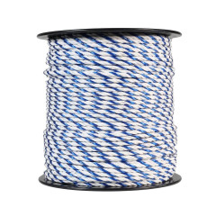 Lano pro elektrický ohradník, průměr 5 mm, modro-bílé, 200 m, 0,16 Ω/m