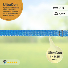 Páska pro elektrický ohradník, šířka 10 mm, modrá, délka 200 m