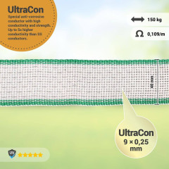 Páska pro elektrický ohradník, šířka 40 mm, zeleno-bílá, délka 200 m