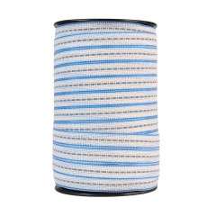 Reflexní páska pro elektrický ohradník, šířka 20 mm, bílo-modrá, délka 200 m