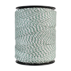 Lanko pro elektrický ohradník, průměr 3 mm, zeleno-bílé, délka 1000 m, 0,1 Ω/m