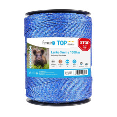 Lanko pro elektrický ohradník, průměr 3 mm, modré, délka 1000 m, 0,17 Ω/m