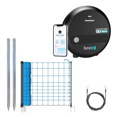Sada pro elektrický ohradník s modrou sítí 120 cm proti vlkům + DUO zdroj LTE s výkonem 5 J