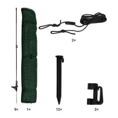 Univerzální zelená ohradníková síť, nevodivá FIX, délka 15 m, výška 90 cm