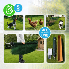 Univerzální zelená ohradníková síť, nevodivá FIX, délka 15 m, výška 90 cm