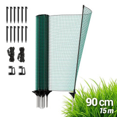 Univerzální zelená ohradníková síť, nevodivá FIX, délka 15 m, výška 90 cm