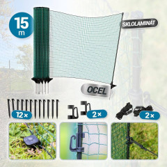 Univerzální zelená ohradníková síť, nevodivá FIX, délka 15 m, výška 90 cm