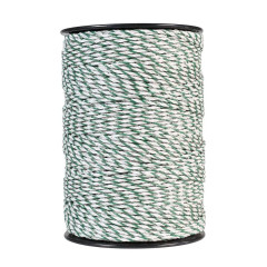 Lanko pro elektrický ohradník, průměr 3 mm, zeleno-bílé, délka 400 m, 0,1 Ω/m