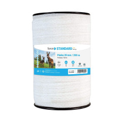 Ohradníková vodivá páska s šířkou 20 mm, bílá, délka 200 m