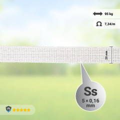 Ohradníková vodivá páska s šířkou 20 mm, bílá, délka 200 m