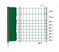 Elektrická ohradníková síť pro psy, králíky a kočky, výška 65 cm, délka 50 m, 1 hrot
