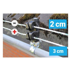 Izolátor pro elektrický ohradník na okap proti škůdcům, 2 očka