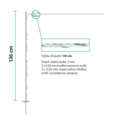 Set elektrického ohradníku pro skot, zvěř, prasata, ovce a kozy - DUO zdroj - lanko 400 m