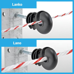 Izolátor pro elektrický ohradník kruhový, pro drát, lanko, lano a pásku, závit M6 - 25 ks