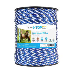 Lano pro elektrický ohradník, průměr 6 mm, modro-bílé, 200 m, 0,4 Ω/m