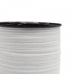 Páska pro elektrický ohradník, šířka 20 mm, bílá, délka 200 m, 0,45 Ω/m