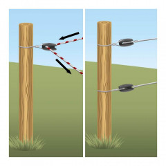 Izolátor k elektrickému ohradníku rohový, napínací pro lanka, lana a dráty do 6 mm - 4 ks