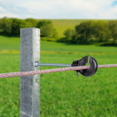 Izolátor k elektrickému ohradníku kruhový pro lanka, lana, pásky, vrut 97 mm, metrický závit M6 - 10 ks