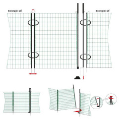 Vchodová branka k elektrické ohradníkové síti, výška 112 cm, šířka 120 cm, dvojitý hrot