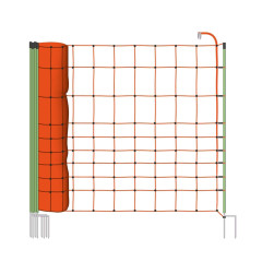 Vodivá ohradníková síť pro ovce, jehňata a kozy, výška 120 cm, délka 50 m, dvojitý hrot