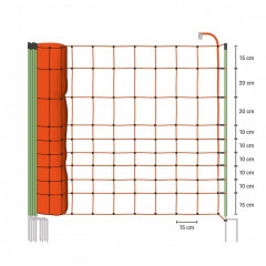 Vodivá ohradníková síť pro ovce, jehňata a kozy, výška 120 cm, délka 50 m, dvojitý hrot