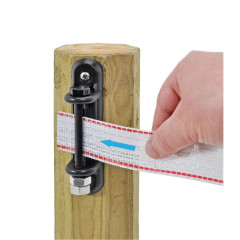 Izolátor napínací na vrut, pro pásku do 40 mm, rohový s plastovým šroubem – 10 ks