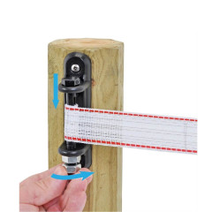 Izolátor napínací na vrut, pro pásku do 40 mm, rohový s plastovým šroubem – 10 ks