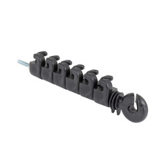 Izolátor na elektrický ohradník proti škůdcům, 7 oček pro vodivé lanko, pro vedení Plus – Mínus, závit M6