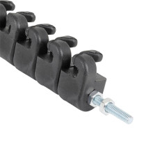 Izolátor na elektrický ohradník proti škůdcům, 7 oček pro vodivé lanko, pro vedení Plus – Mínus, závit M6