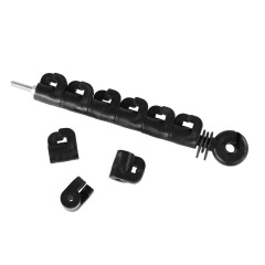 Izolátor na elektrický ohradník proti škůdcům, 7 oček pro vodivé lanko, pro vedení Plus – Mínus, závit M6