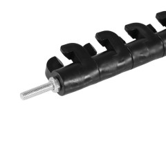 Izolátor na elektrický ohradník proti škůdcům, 7 oček pro vodivé lanko, pro vedení Plus – Mínus, závit M6