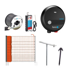 Sada elektrického ohradníku se sítí pro drůbež, husy, kachny - síťový zdroj - síť 50 m, 112 cm