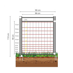 Sada elektrického ohradníku se sítí 112 cm pro drůbež - ochrana proti lišce, kuně, pes - DUO zdroj - branka