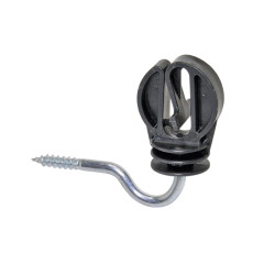 Izolátor se zahnutým vrutem 6 mm pro elektrický ohradník, pro lanka a pásky do 30 mm - 10 ks