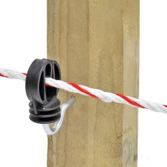 Izolátor se zahnutým vrutem 6 mm pro elektrický ohradník, pro lanka a pásky do 30 mm - 10 ks