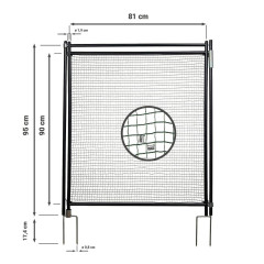 Vstupní branka k univerzálním ohradním sítím, výška 90 cm, šířka 81 cm, 2 hroty, nevodivá