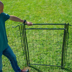 Vchodová branka k síti pro elektrický ohradník, výška 120 cm, šířka 86 cm, dvojitý hrot