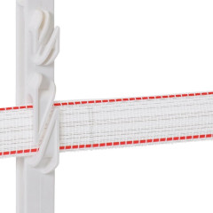 Plastový sloupek pro elektrický ohradník, délka 125 cm, 9 oček, bílá