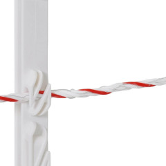 Plastový sloupek pro elektrický ohradník, délka 125 cm, 9 oček, bílá