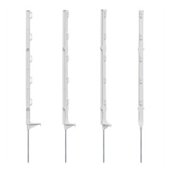 Plastový sloupek pro elektrický ohradník, délka 70 cm, 5 oček, bílá