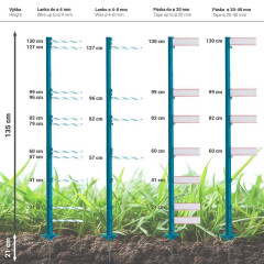 Plastový sloupek pro elektrický ohradník, délka 156 cm, 11 oček, modrá