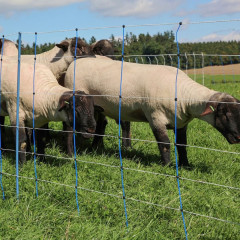 Modrá síť pro elektrický ohradník pro ovce, výška 108 cm, délka 50 m, dvojitý hrot