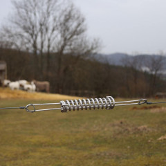 Dilatační napínací pružina pro vodiče elektrické ohrady, nerezová 200 mm