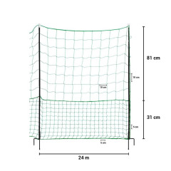 Nevodivá zelená ohradníková síť s brankou pro drůbež, délka 24 m, výška 112 cm